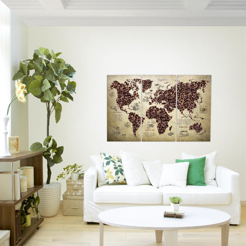 Wandbilder Wohnzimmer XXL Küche Kaffee Moderne Bilder Weltkarte
